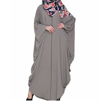 Abaya élégante et stylée pour femmes adultes, respirante, en polyethersulfone soyeux, manches longues, légère, robe musulmane, burqa, borka, vintage