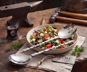 High Quality Modern Luxury Stainless Steel Salad <b>Server</b> With Twisted Rope Design Mirror Silver For Restaurants Hotels & Resorts - Product Image 1
