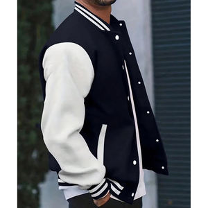 Fall Winter <b>Men</b> <b>Baseball</b> <b>Jacket</b> Youth Loose Stand-up Collar Single-breasted <b>Men</b> <b>Jacket</b> Fashion Casual College Boy Cotton <b>Jacket</b> - Product Image 5