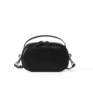 Bolso Bandolera Mini Minimalista de Cuero Marrón en Forma de Barril con Cierre de Cremallera, Unisex, para Uso Diario - Product Image 5