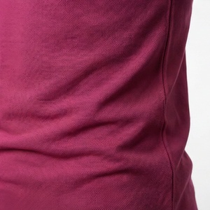 <b>Men's</b> <b>Burgundy</b> Short Sleeve Polo <b>Shirt</b> Solid Knitted Casual Design Regular Fit Button Front - Product Image 5