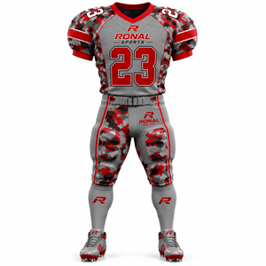 Uniforme de Fútbol Americano Personalizado de Alta Calidad, Spandex/Poliéster, Color Sólido, Transpirable, Tallas Grandes, Secado Rápido, Colores Personalizables - Product Image 1