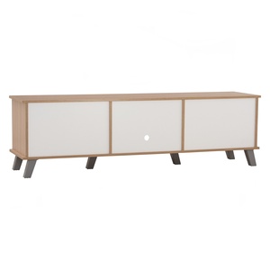 Modern Minimalist <b>Laminated</b> Board TV Cabinet Low board Media Console Entertainment Center with Four Storage Side Doors - Product Image 6