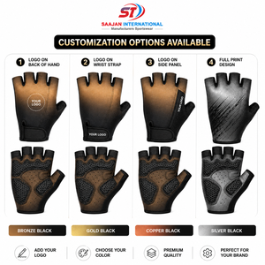 Gants de cyclisme demi-doigts imprimé nuage, respirants, avec coussinets en gel antidérapants, vente en gros, logo personnalisé OEM - Product Image 2