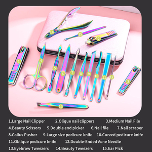 KAAMIR INSTRUMENTS Premium Professional Pedicure Manicure Kit 10pc <b>Nail</b> Treatment <b>Set</b> 4-in-1 <b>Nail</b> Clipper Portable Metal Bag for - Product Image 4