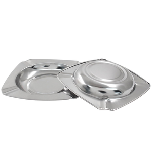 Cendrier rond en acier inoxydable avec quatre fentes pour cigarettes, cendrier de table durable pour la maison - Product Image 3