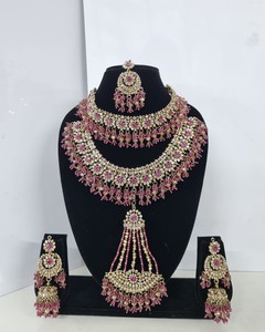 Exclusive Indian <b>Bridal</b> Jewelry Heavy Wedding Choker <b>Set</b> Traditional Ethnic <b>Necklace</b> With <b>Earrings</b> Mang Tika & Pasa Jewelry <b>Sets</b> - Product Image 4