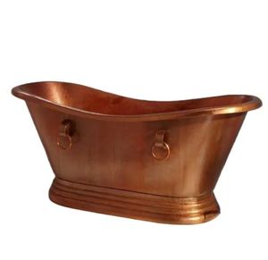 Bañera Ovalada Independiente de Cobre, Bañera Metálica para Casa y Hotel - Artesanía India - Product Image 2