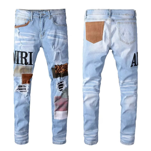 Factory Wholesale Designers Trendy Washed Pencil Long Pants Black <b>Stretch</b> Trouser <b>Mens</b> Ripped Denim Slim Fit Jeans - Product Image 4