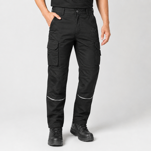 Pantalon de sécurité léger, vêtement de travail industriel, conçu avec un matériau durable, une ceinture confortable et des éléments réfléchissants - Product Image 4