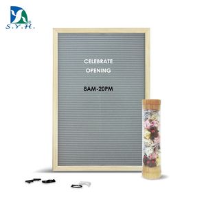 Tableau de lettres gris en feutre floqué exquis avec cadre en bois de pin, mobile et décoratif - Product Image 5