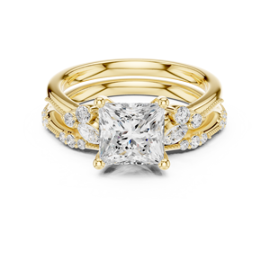 <b>Couple</b> Band For Wedding <b>Rings</b> 14K Gold VS1 E Color 2 CT Princess Cut IGI Lab Grown Diamond Engagement Gift <b>Rings</b> - Product Image 1