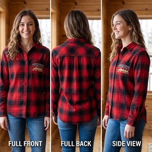 Chemise en flanelle à carreaux rouges pour homme, manches longues, col rabattu, boutonnée, 100% coton, vêtement d'automne - Product Image 4