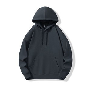 Sudadera con capucha de algodón coral para hombre, corte holgado, informal, color liso, con bolsillo frontal, forro polar, mezcla de algodón básico - Product Image 2