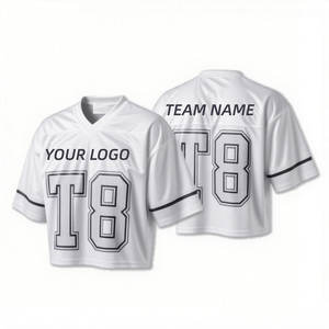 Camiseta de Fútbol Personalizada Unisex, Corte Cuadrado, Malla Transpirable, Cuello en V, Absorbente de Sudor, Poliéster/Algodón, Secado Rápido - Product Image 4