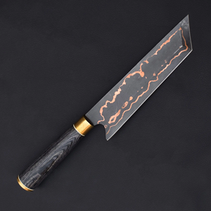 มีดเชฟเหล็กดามัสกัสทองแดงสไตล์ญี่ปุ่น งานตีมือ LEGACY BLADES ด้ามไม้แบบ Full Tang ใช้ได้ทั้งมือซ้ายและขวา สำหรับมืออาชีพ OEM - Product Image 2