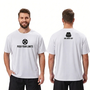 Camiseta Deportiva Verde Bosque para Hombre, de Algodón y Poliéster, Tela Suave al Tacto, Manga Corta, Ajuste Flexible para Entrenamiento Deportivo - Product Image 4