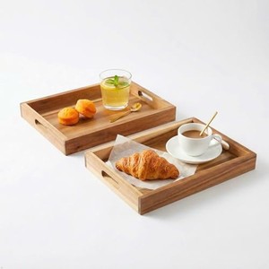 Bandeja de Servir de Madera de Acacia con Asas |   Plato de Madera Minimalista al por Mayor - Product Image 4