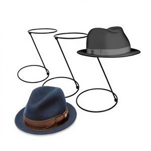 Porte-chapeaux moderne autoportant en métal, présentoir à 3 niveaux en fil métallique pour chapeaux, design vertical léger avec revêtement en poudre - Product Image 1
