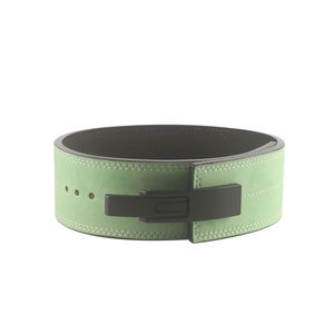 Red Leather <b>Weight</b> Lifting <b>Belt</b> With Buckle Closure Adjustable Waist Support For Strength Training Unisex - Product Image 3