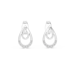 Luxury Silver Teardrop Diamond <b>Stud</b> <b>Earrings</b> IGI Certified Trendy Womens <b>Fine</b> Jewelry for Wedding & Engagement - Product Image 1