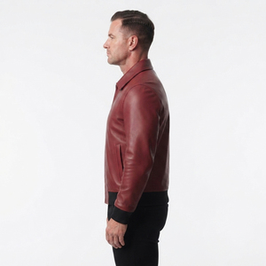 Blouson Bomber Moto Classique Homme en Cuir PU Zippé Réversible Écologique Qualité Supérieure Vente en Gros - Product Image 3