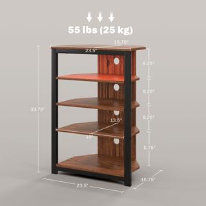 Supporto TV da salotto marrone con luci a LED AV Media Stand scaffali e cornice in acciaio angolo torre Audio - Product Image 3