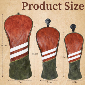 Fundas para Palos de Golf con Logotipo Personalizado Directo de Fábrica, Juego de Fundas de Alta Calidad en Cuero PU Impermeable para Driver, Fairway Wood y Híbrido - Product Image 6