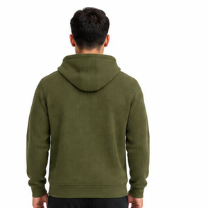 Custom Mens Waffle Knit Hoodie Pullover Casual Fashion <b>Long</b> Sleeve Hooded <b>Sweatshirt</b> Wholesale Apparel Manufacturer - Product Image 6