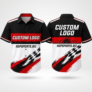 Chemise d'équipe de course personnalisée avec nom et logo, chemise de course à boutons pour le personnel de box, chemises de course F1 - Product Image 1