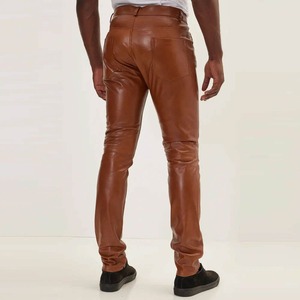 Pantalones de Cuero de Moda Urbana, Cintura Alta, Casuales, con Cierre, de Cuero PU - Product Image 3