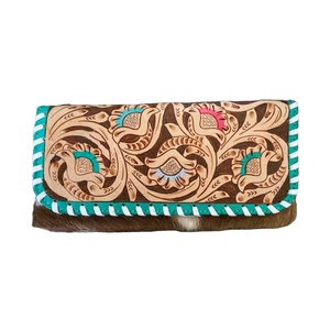 Qualité supérieure femmes petit Vintage peau de vache fourrure pochette à la main doublure en cuir véritable mignon à la mode décontracté dames portefeuille - Product Image 1
