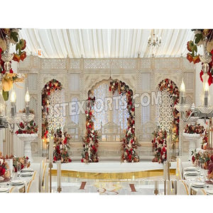 กรอบฉากหลังไม้สไตล์โมกุฎอิศมาลัย ลอนดอน ซื้อแผงไม้สีขาวแบบอาหรับ ผลิตตามสั่ง ขายส่ง ออกแบบเอง ทำด้วยมือ ผู้ผลิต - Product Image 1