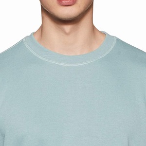 Men's <b>Light</b> Blue Crew <b>Neck</b> Knitted Sweatshirt Solid Color Casual Long Sleeve Autumn Wear For Men - Product Image 3