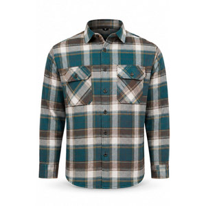 Chemise en flanelle rayée classique pour homme, coupe ajustée, décontractée et professionnelle, manches longues, 100% coton, disponible en grandes tailles 8XL 7XL 6XL - Product Image 2
