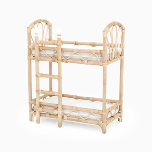 Handmade kids miniature toys tiny size bed for <b>dolls</b> rattan <b>doll</b> beds toddler imaginative play - Product Image 6