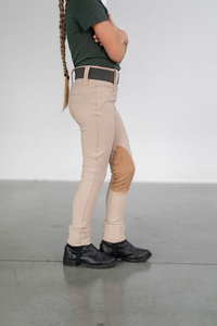 Pantalones de equitación de nailon de cintura alta con nuevo diseño, parche en la rodilla, pantalones de compresión para montar a caballo con botones y cremallera - Product Image 4