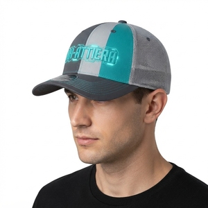 Gorra Trucker Gris para Hombre, con Logotipo Bordado Personalizado, Malla Trasera, Ajustable, Estilo Urbano - Product Image 2