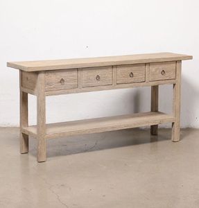 Rustic Reclaimed Elm <b>Console</b> <b>Table</b> Four Drawer Farmhouse Entryway <b>Table</b> Wooden Hallway <b>Storage</b> Shelf Vintage Home Furniture - Product Image 3