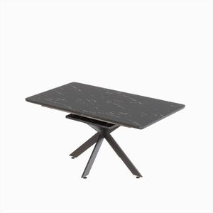 62.4 moderna molto grande \ "78.15 allungabile \" tavolo da pranzo nero a forma di X gambe in metallo nero per feste in sala da pranzo - Product Image 5