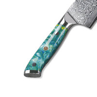 Couteau de chef en acier Damas, outil de cuisine professionnel, forgé à la main, manche ergonomique, étui en cuir, lame durable
