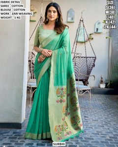 Royal Amora Cotton Traditional Embroidered <b>Saree</b> for Party Winter & Summer - Product Image 3