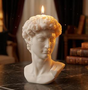 Roman Man Candle Scented Wax Candle Abstract Face <b>Statue</b> Candle Decorative Art Candle Luxury Home Decor Scented Candle - Product Image 1