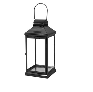 Lanterne à bougie en métal et verre, mini, portable, faite à la main, finition noire mate, décoration d'intérieur, style moderne - Product Image 6