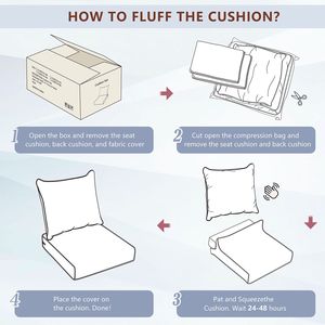 Set di Cuscini Profondi Impermeabili e Resistenti allo Sbiadimento per Esterni, Sostituzione per Sedie da Patio e Cuscini Rimovibili per Mobili da Esterno - Product Image 4