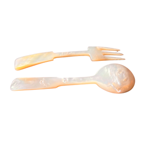 High End Handmade MOP Shell Fork Fish Flower Long Handle <b>Mirror</b> Polish Custom Logo Caviar Presentation Tool Storage - Product Image 1