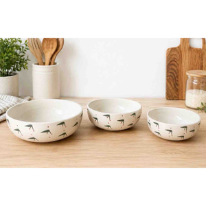 Cute Polka Dot <b>Ceramic</b> <b>Bowl</b> With Blue Bow Accent Nesting Porcelain <b>Serving</b> <b>Bowls</b> For Salad Soup & Dessert Aesthetic Kitchenware - Product Image 2