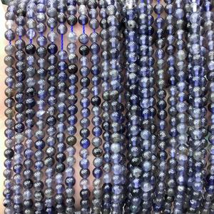 Perles de pierre d'iolite naturelle, perles rondes en cristal bleu, pour la fabrication de bijoux, artisanat DIY - Product Image 1