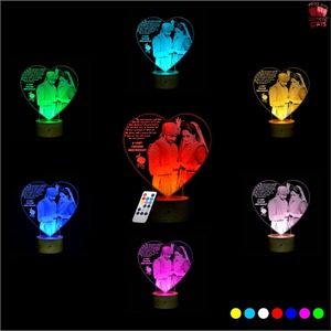 Lampe photo LED 3D personnalisée en forme de cœur infini avec cadre photo numérique HD, idéale pour les mariages, disponible en gros au meilleur prix - Product Image 2