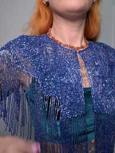 Top Corto de Moda para Mujer con Lentejuelas, Perlas y Borlas, Bralette Brillante con Pedrería y Cadenas - Product Image 2